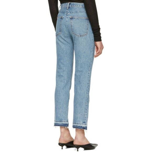 HELMUT LANG Light-Wash Crease Straight-Leg Jeans - Picture 2 of 9